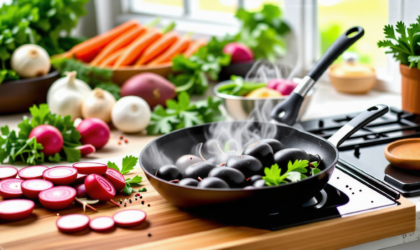 Comment préparer une délicieuse recette de radis noir cuit à la poêle ?